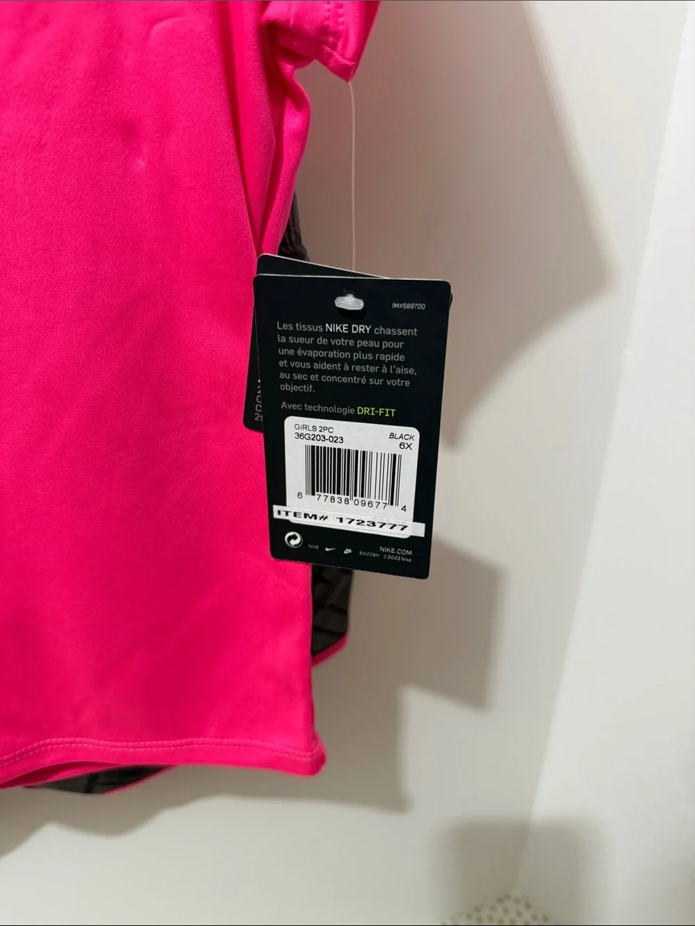 Nike Kids' Hot Pink Dri-FIT Logo Tee and shorts set